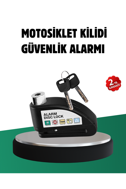 Titreşim Sensörlü Alarm Disk Kilidi Motosiklet Scooter Bisiklet