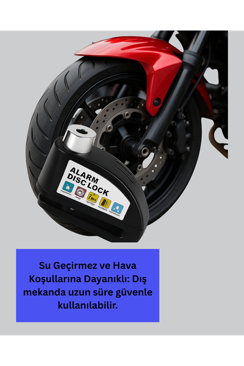 Alarm Sensörlü Disk Kilidi Motosiklet Scooter Bisiklet Güvenlik