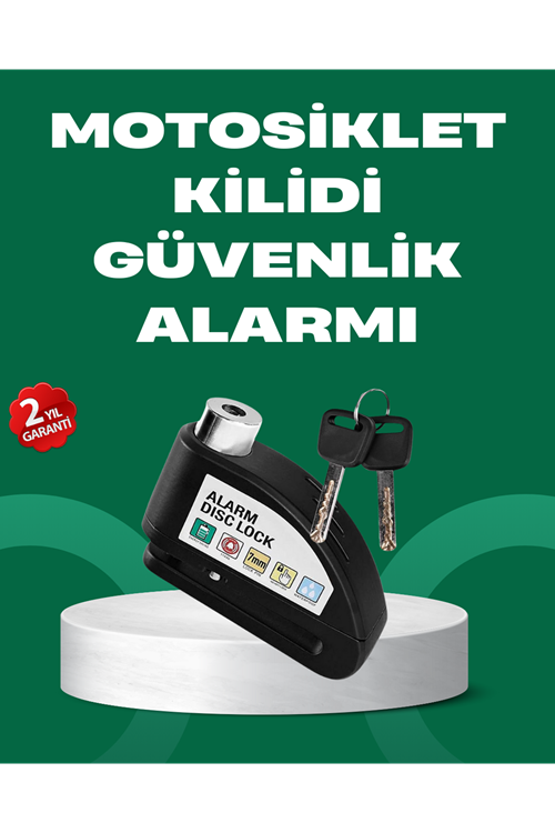 Motosiklet Scooter Bisiklet Tekerlek Disk Kilidi Alarmlı Güvenlik