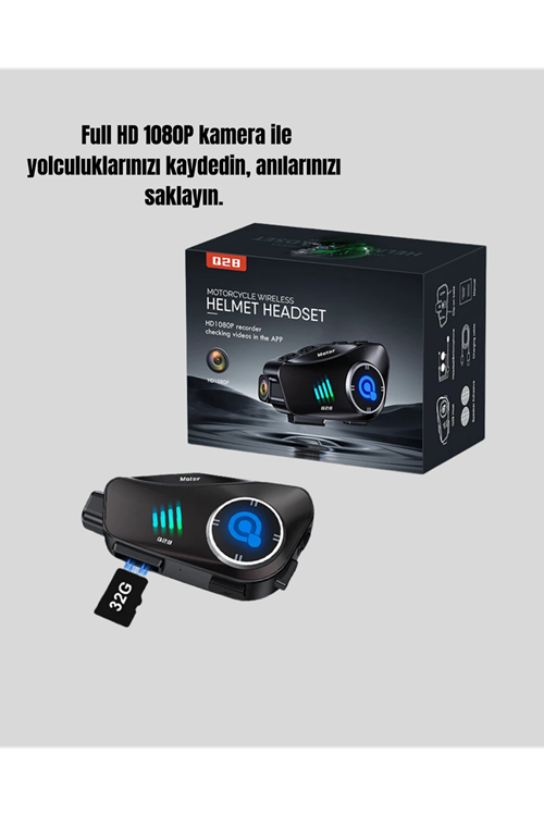 Q28 Bluetooth Kask Kulaklık 1080P Kamera – Su Geçirmez Motosiklet Interkom