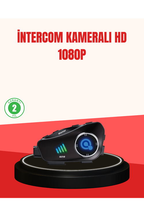 Q28 Kameralı Motosiklet Kask Kulaklık Bluetooth 5.3 Su Geçirmez 1080P HD