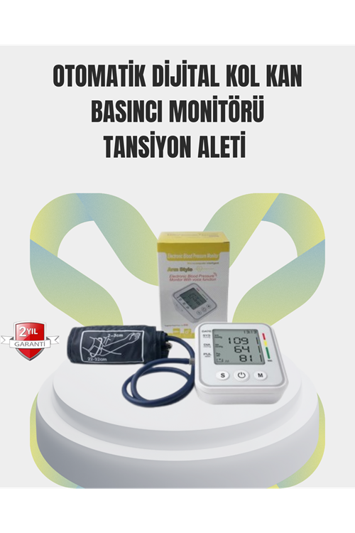 2 Kullanıcı Hafızalı USB Uyumlu Tansiyon Ölçer