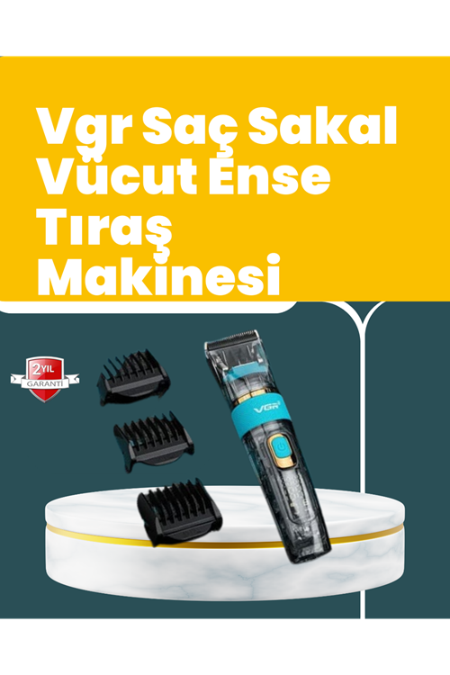 VGR V-695 Saç ve Sakal Kesme Makinesi LED Ekranlı 5 Uzunluk Ayarı