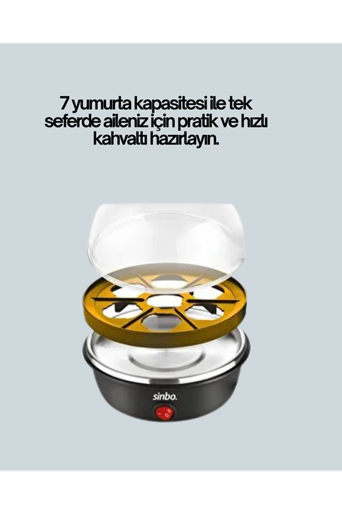 7 Yumurta Kapasiteli Buharlı Yumurta Pişirme Cihazı Sesli Uyarılı