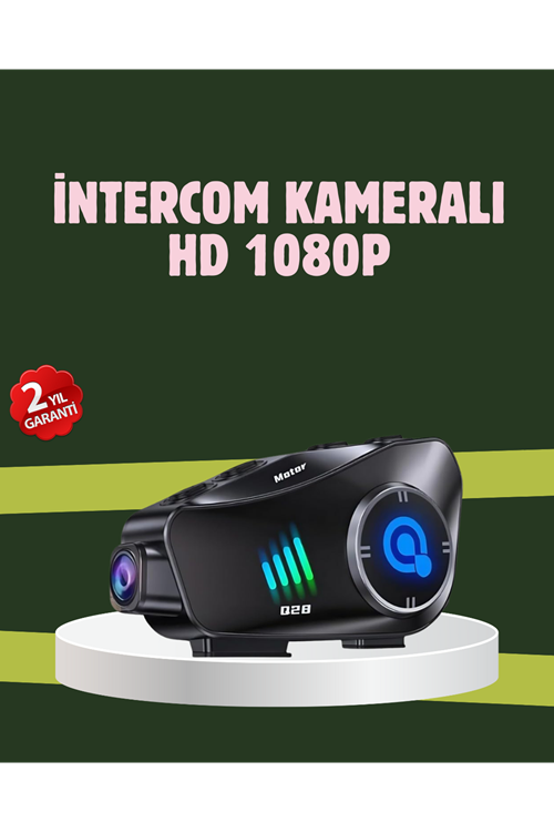 Q28 Full HD Kameralı Motosiklet Kask Kulaklığı – 45 Saat Müzik, IPX6 Su Geçirmez