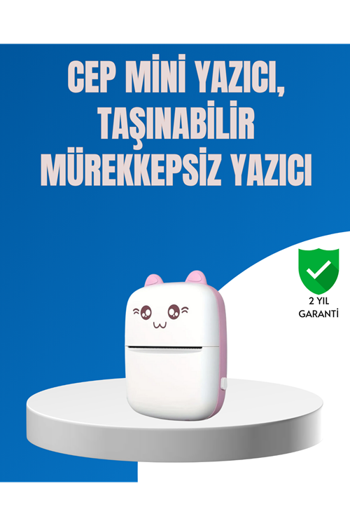Mini Bluetooth Termal Yazıcı 1200mAh Şarjlı Taşınabilir
