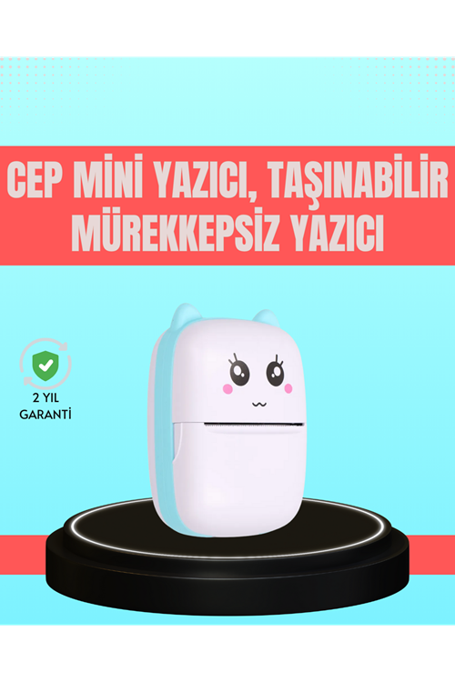 Bluetooth Bağlantılı Mini Termal Yazıcı Öğrenci ve Ofis İçin