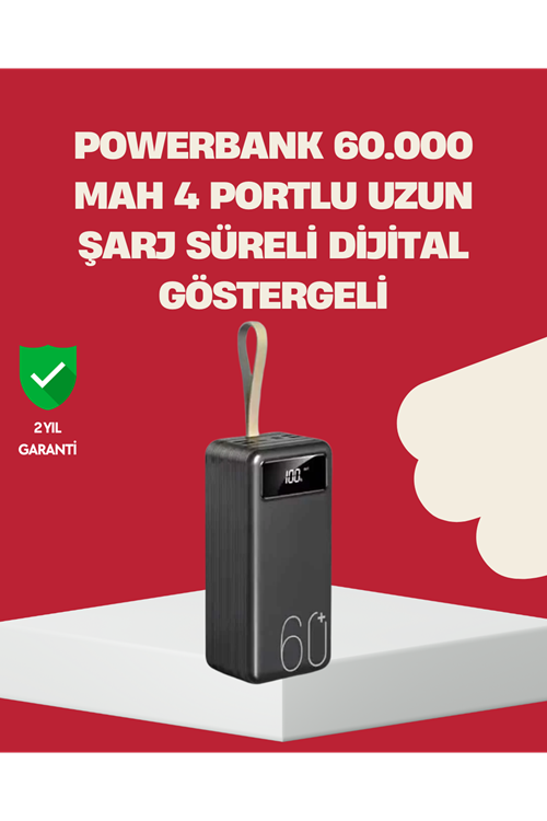 LED Ekranlı Çok Fonksiyonlu Taşınabilir Şarj Ünitesi Powerbank