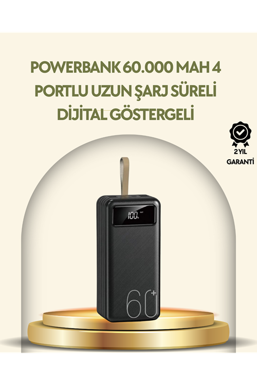 Tüm Cihazlarla Uyumlu LED Fenerli 4 Çıkışlı Powerbank