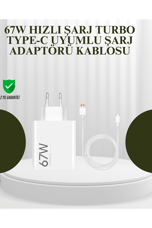 67W Güçlü Şarj Adaptörü ve Turbo Kablo Uzun Ömürlü Dayanıklı Tasarım