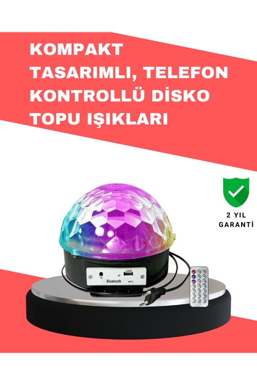Çok Renkli LED Masaüstü Disko Topu Parti Aydınlatma Cihazı