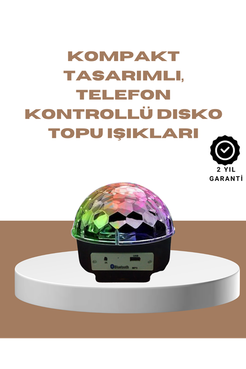 Taşınabilir Bluetooth Disko Topu Uzaktan Kumandalı Işık Efektleri