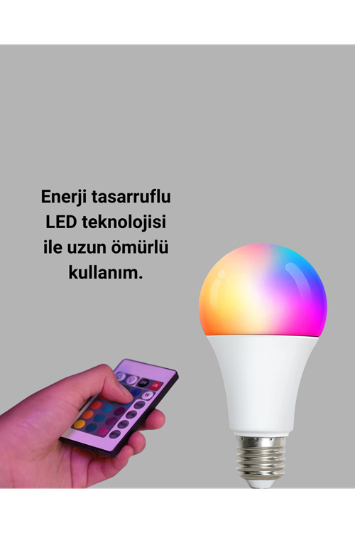 A Kalite 2025 RGB LED Ampul Uzaktan Kumandalı 16 Renkli Lamba