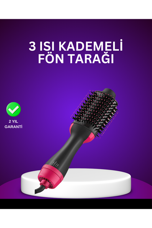 Negatif İyon Teknolojili Saç Kurutma ve Şekillendirme Fırçası