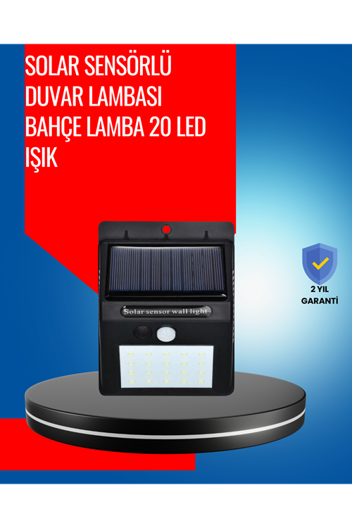 Solar Enerjiyle Çalışan IP65 Su Geçirmez 20 LED Duvar Lambası