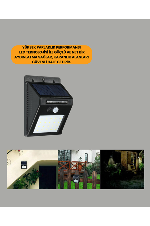 Solar Enerjiyle Çalışan IP65 Su Geçirmez 20 LED Duvar Lambası