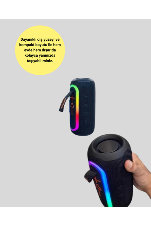 Renkli LED Işıklı Kablosuz Hoparlör IP67 Sertifikalı