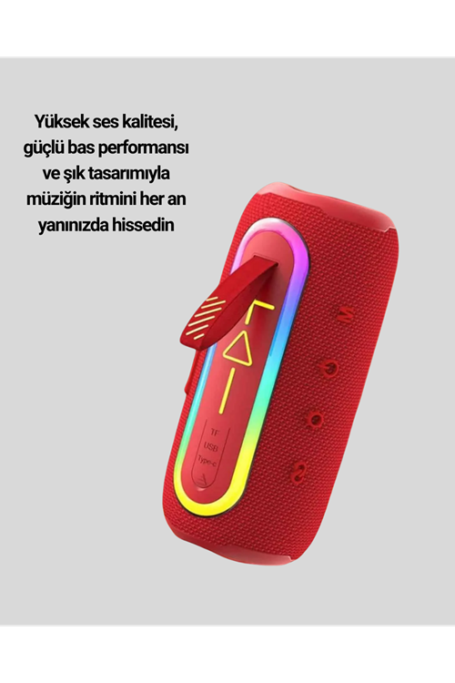 Taşınabilir Şarjlı Bluetooth Hoparlör Güçlü Bas