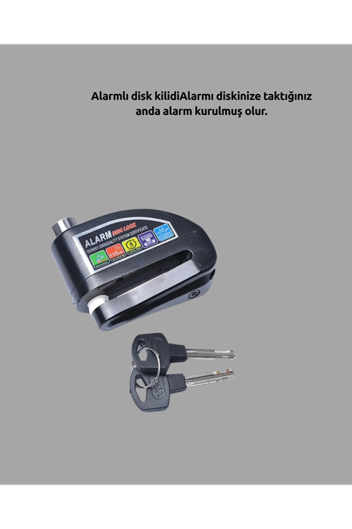 Motosiklet ve Bisiklet İçin 6mm Pinli Alarmlı Disk Kilidi