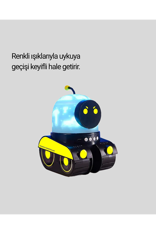 Robot Tasarımlı Bluetooth Hoparlörlü Yıldızlı Gökyüzü Projektör
