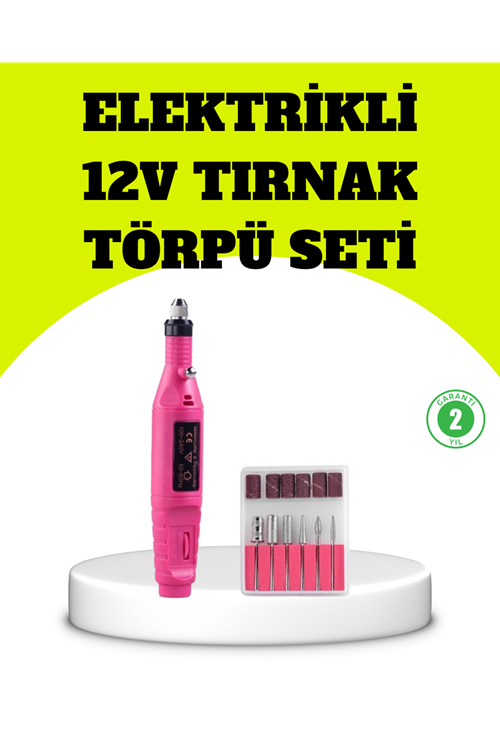 Elektrikli Manikür Pedikür Törpü Seti 6 Başlıklı