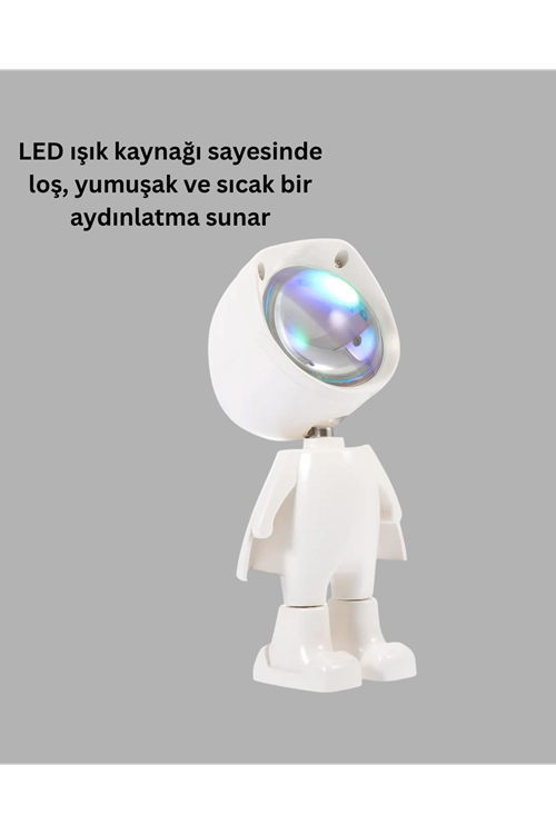360° Ayarlanabilir Başlıklı Astronot Gece Lambası