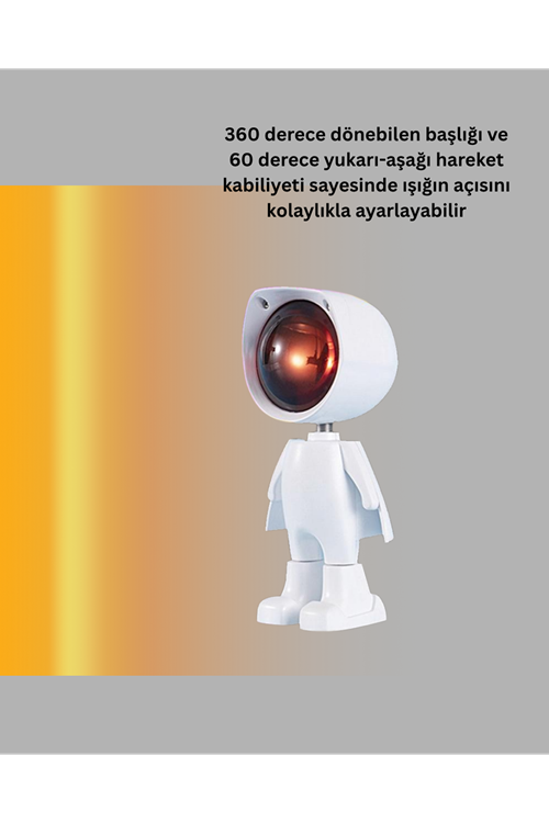 USB Şarjlı Taşınabilir Gün Batımı Projektör Lambası