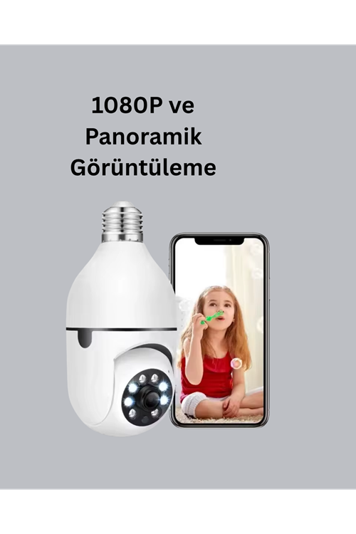 Tam Karanlıkta Görüntüleme Sağlayan 1080P Ampul Güvenlik Kamerası