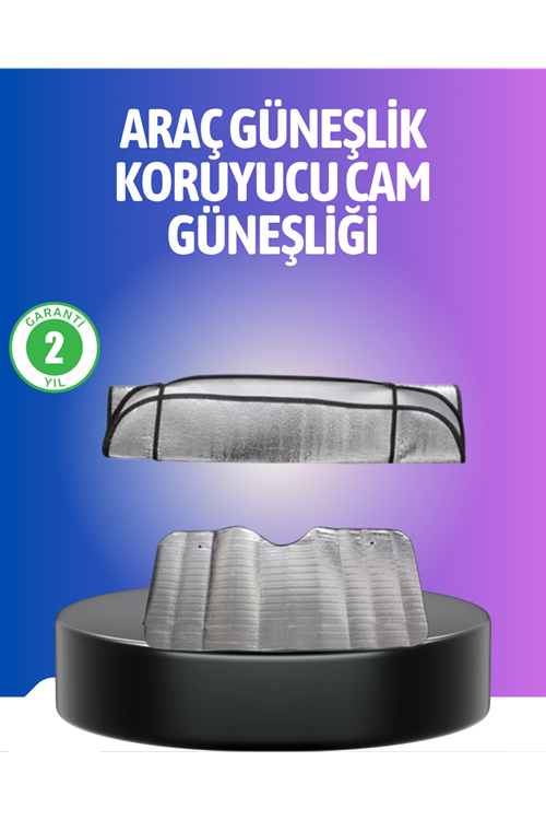 Metalize Reflektör Yüzeyli UV Koruyucu Araç Güneşliği – Serin ve Güvenli Sürüşler İçin