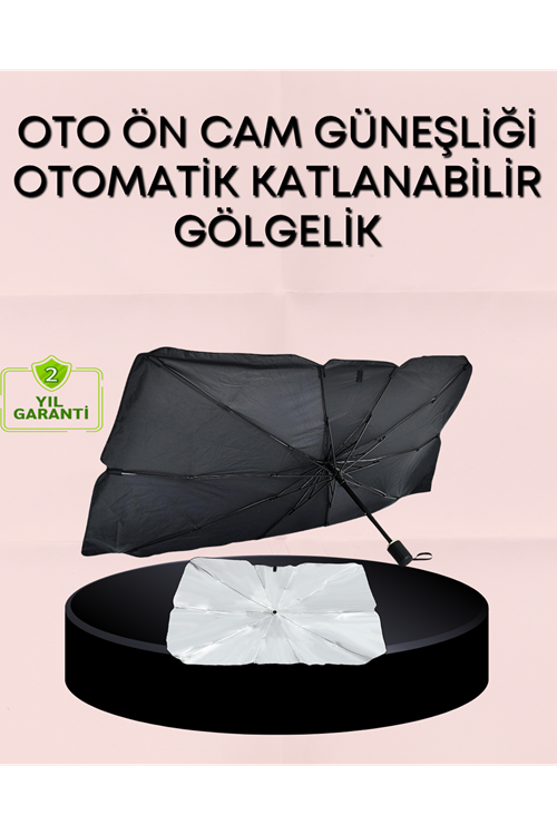UV Korumalı Şemsiye Tipi Oto Güneşliği - Geniş Araç Uyumu