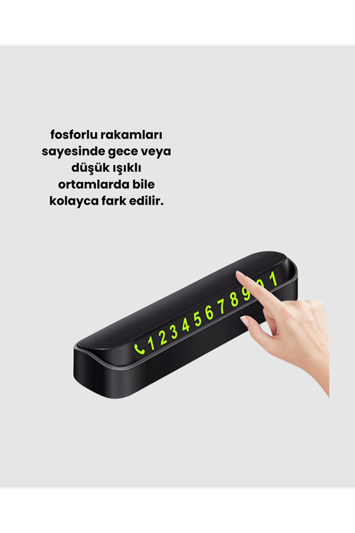 Fosforlu Araç İçi Park Numaratörü – Gece Görünümlü Şık Çözüm