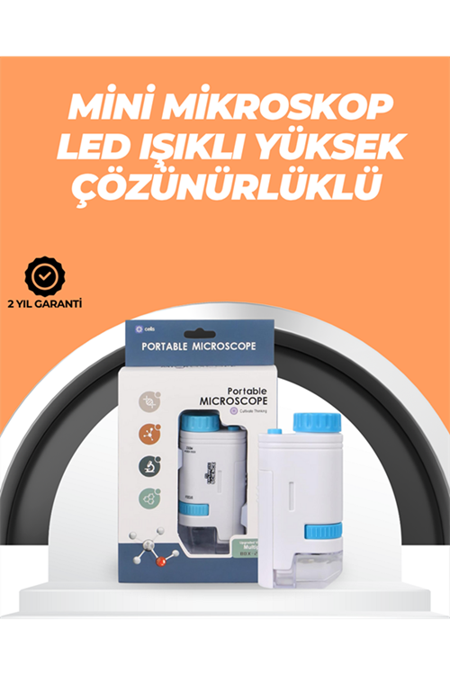 Portatif El Mikroskop – LED Işıklı, Aynı Anda Net Odaklama
