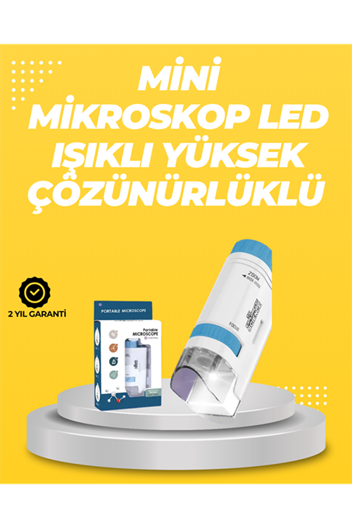 Taşınabilir LED Işıklı Cep Mikroskop – 80X–200X Büyütme
