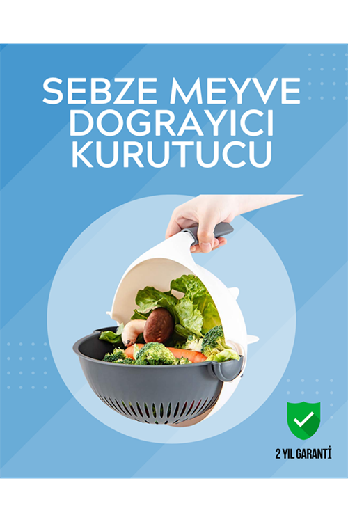 Süzgeçli Hazneye Sahip Çok Amaçlı Rende ve Dilimleyici