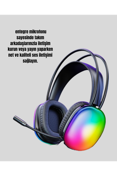 RGB Aydınlatmalı Kablosuz Bluetooth Oyuncu Kulaklığı