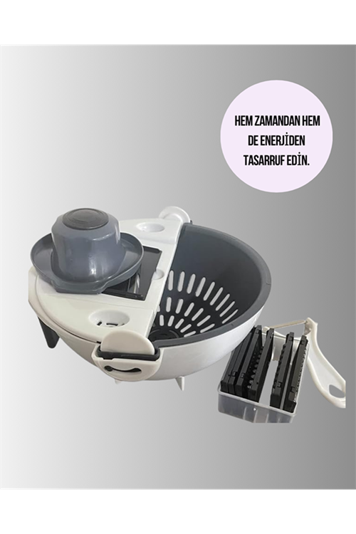Süzgeçli Çok Fonksiyonlu Döner Rende ve Doğrayıcı