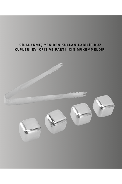 Hızlı Soğutma Özellikli Paslanmaz Metal Buz Küpü Takımı