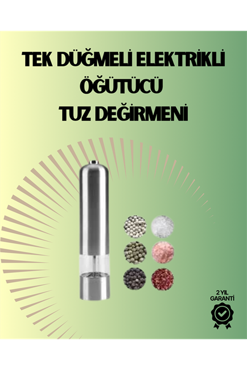 Pilli Otomatik Baharat Değirmeni Gıda Sınıfı Çelik Sessiz Öğütücü Alet
