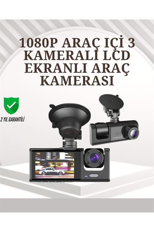 TA-01 1080P Ön 720P Arka ve İç Kamera Sistemli DVR