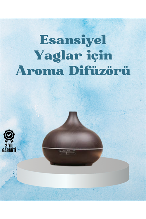 Sessiz Çalışan Aromaterapi Difüzörü – 4 Zaman Ayarlı, 7 Renkli Işık Seçeneği