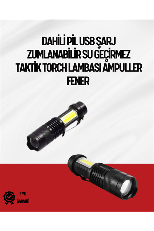 Mini Boy LED El Feneri - 2000 Lümen, Su Geçirmez Tasarım