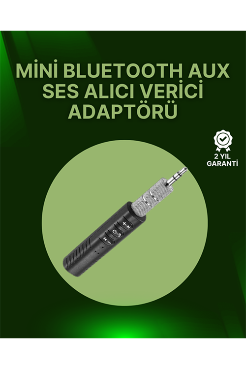 Bluetooth 4.1 Ses Alıcısı | 3.5mm Girişli Hoparlör & Kulaklıklar İçin Kablosuz Dönüştürücü