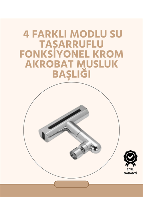 360° Dönüşlü Su Akışı Başlığı | 4'ü 1 Arada Kullanım