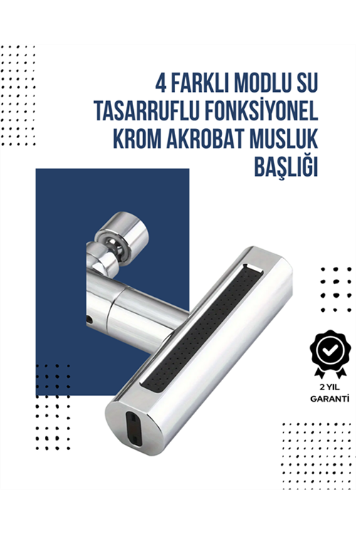 4 Modlu Musluk Başlığı | Şelale, Yağmur, Sprey, Köpük Akışı | Yüksek Basınç Performansı | Modern Tasarım