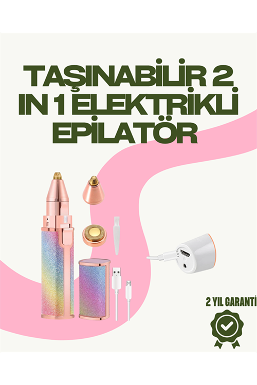 8000 RPM Taşınabilir Epilatör – Kaş Düzeltici ve Dudak Epilatörlü Pille Çalışan