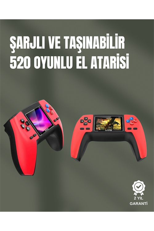 P5 GamePad Retro Konsol – Nostaljik Oyun Deneyimi, 520 Klasik Oyun Seçeneği