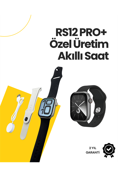 RS12 PRO+ 2025 Serisi Özel Üretim Full Ekranlı Akıllı Saat – Nabız ve Uyku Takibi, Bluetooth Arama, Garantili, Güçlü Batarya