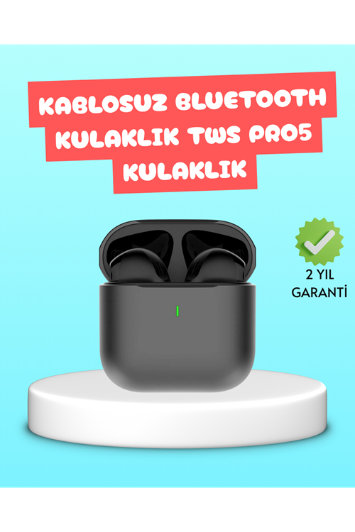 TWS Pro 5 Bluetooth Kulaklık – Kablosuz ve Şarj Kutulu Tasarım