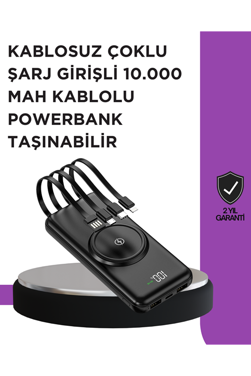 Çoklu Cihaz Uyumu ile Kablolu ve Kablosuz Şarj – Pratik Powerbank