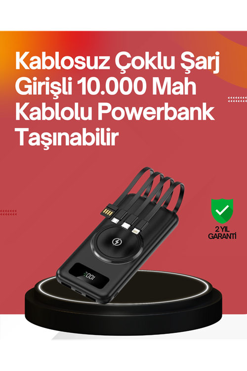 22.5W Hızlı + 15W Kablosuz Şarj – Akıllı Powerbank ile Her An Enerji